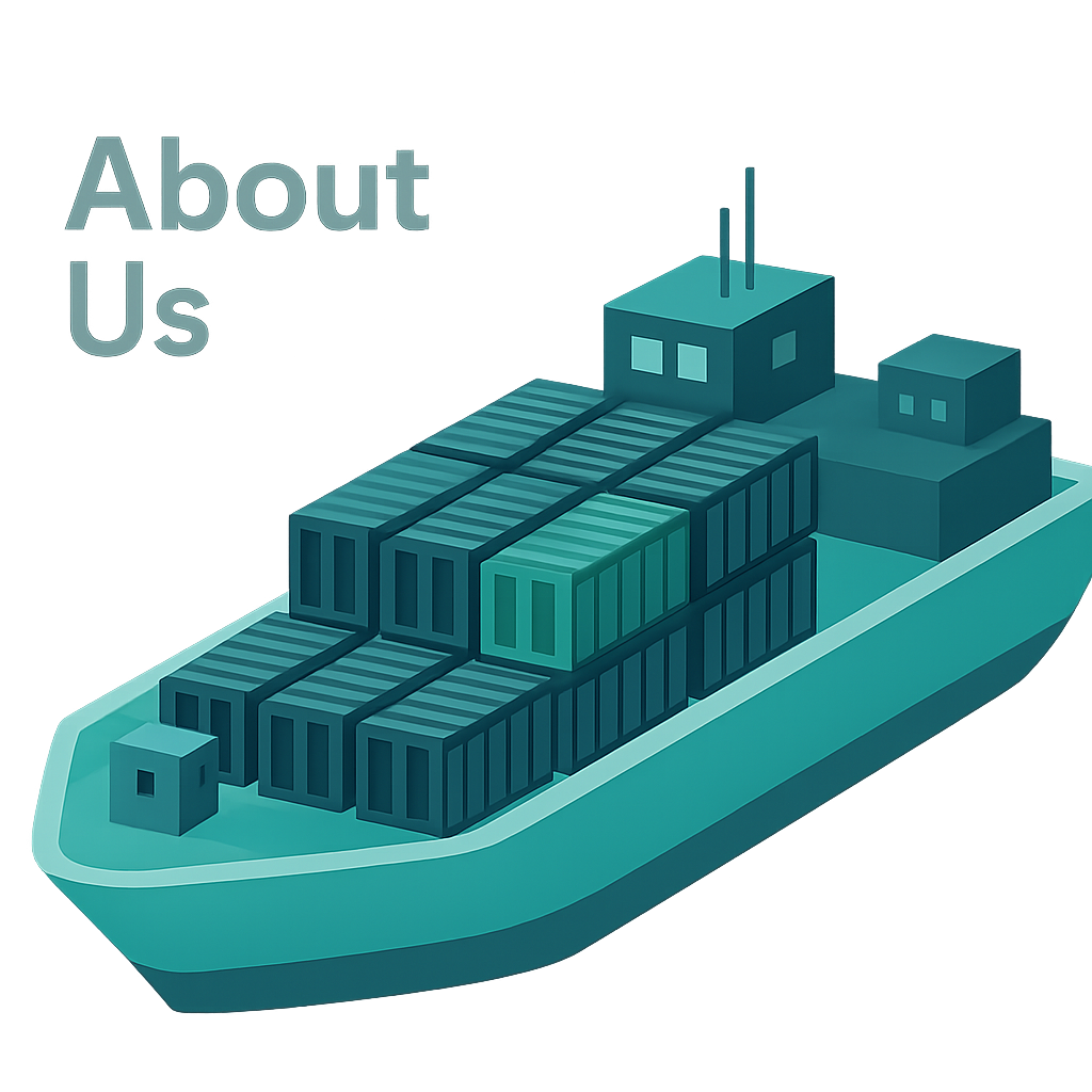 Sobre nosotros Krom Global Logistics - Ilustración barco contenedores transporte marítimo internacional Barcelona México Estados Unidos - Empresa transitaria especializada logística productos premium